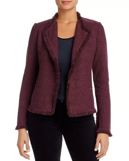 Nic + Zoe tweed jacket in Berry. Details at une femme d'un certain age.