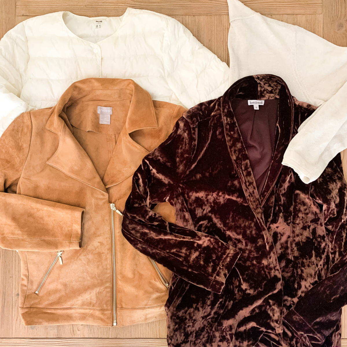 My fall packing list: jackets (and a cardigan). Details at une femme d'un certain age.