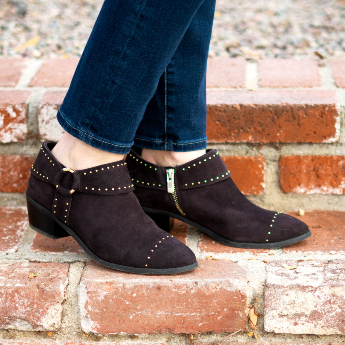 Taryn Rose Sage weatherproof booties in Bark. Details at une femme d'un certain age.