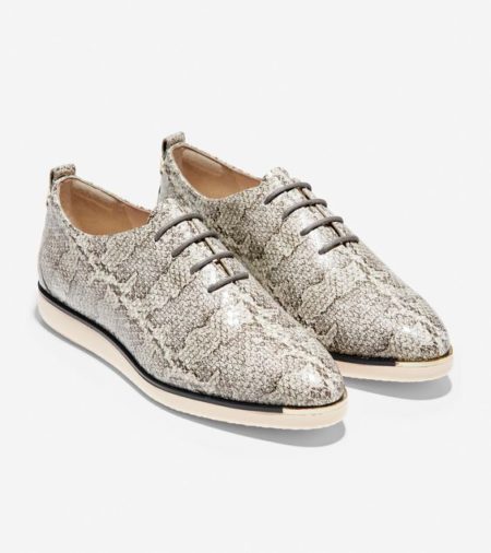 Cole Haan Grand Ambition snake print sneakers. Details and more animal print shoes on sale at une femme d'un certain age.
