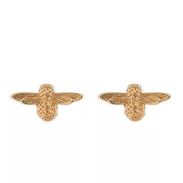 Olivia Burton gold bee post earrings. Details at une femme d'un certain age.