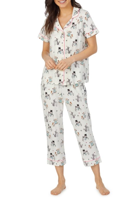 Bedhead animal print cotton crop pajamas. Details at une femme d'un certain age.