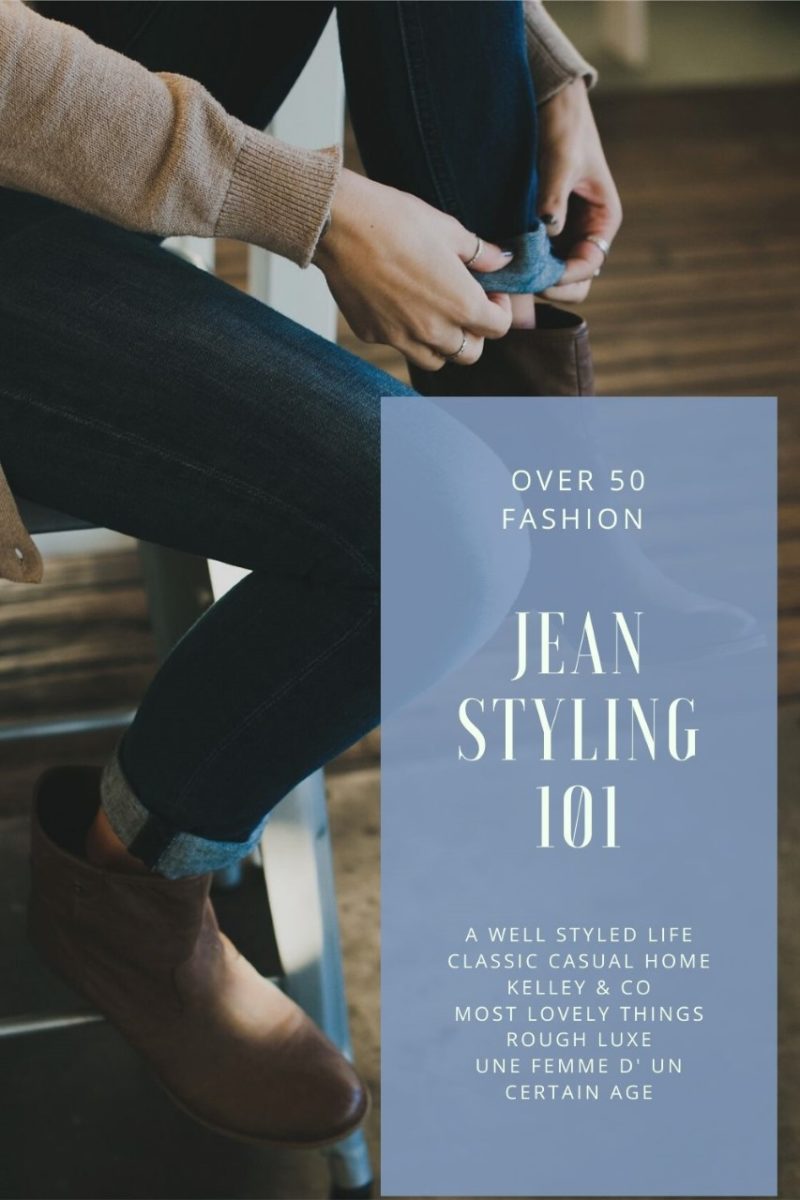 See how over 50 fashion bloggers style their jeans. Details at une femme d'un certain age.