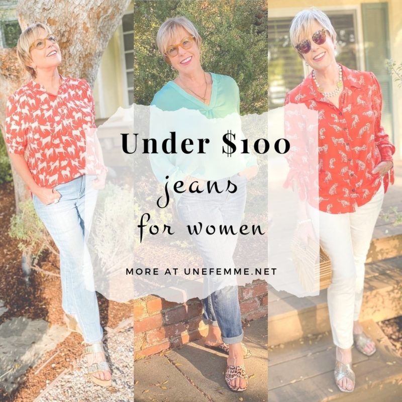Style blogger Susan B. shares her favorite jeans for women under $100. Details at une femme d'un certain age.