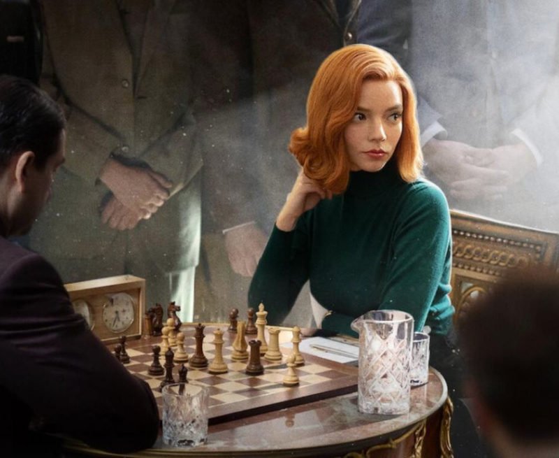 Character Beth Harmon is a chess prodigy in The Queen's Gambit on Netflix. Details at une femme d'un certain age.
