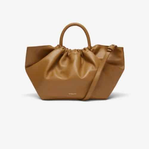 DeMellier London Midi Los Angeles bag in smooth ochre leather.