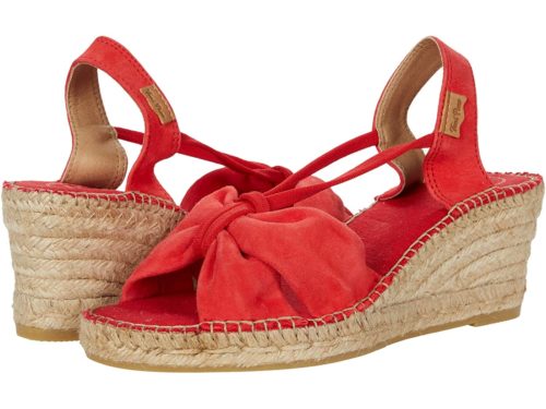 Toni Pons red wedge espadrille sandals.