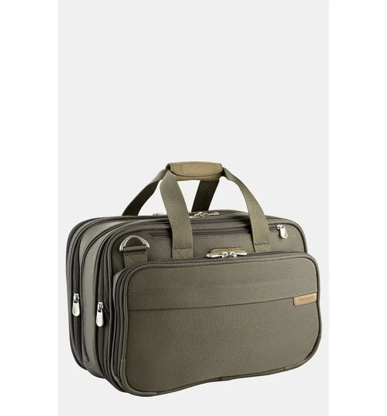 Briggs & Riley expandable cabin bag olive.