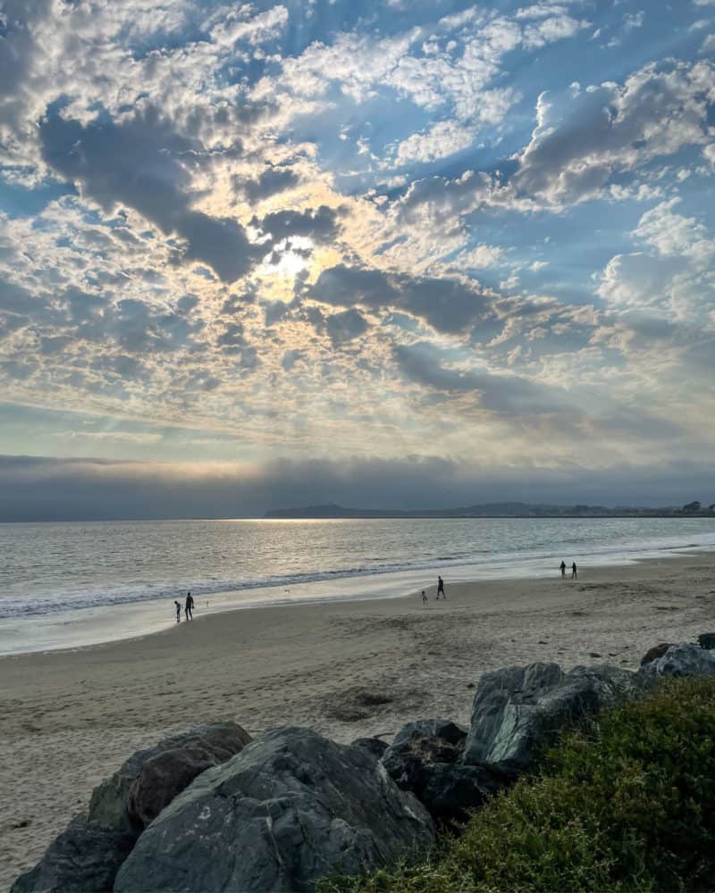 Sun through the clouds at Miramar Beach, Half Moon Bay