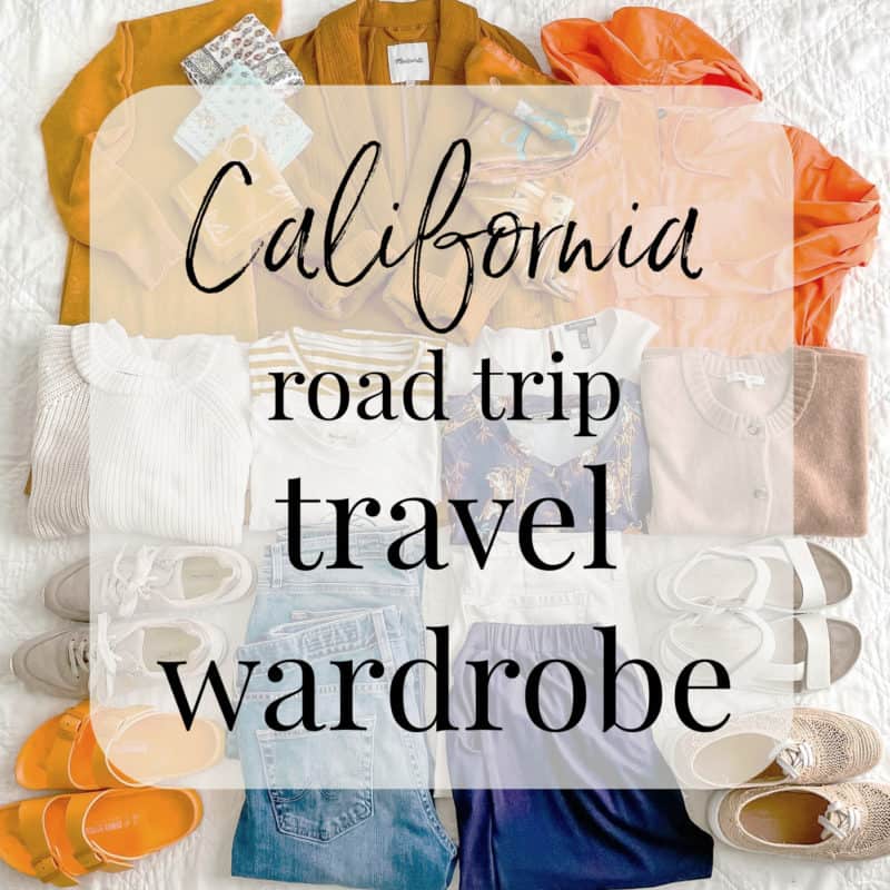 My California road trip travel wardrobe. What to pack for visiting Carmel-by-the-Sea and Big Sur.