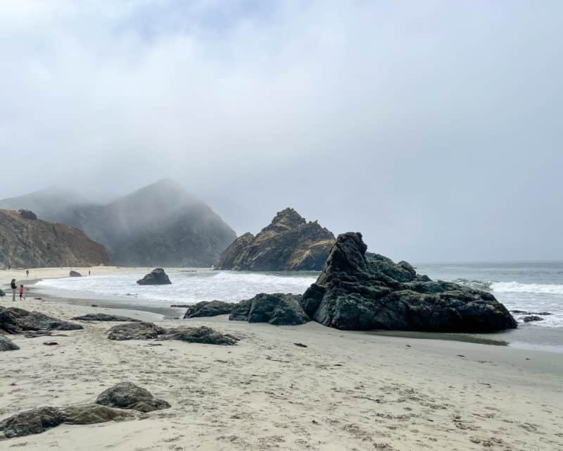 Fog and rock formations at Pfeiffer Beach.