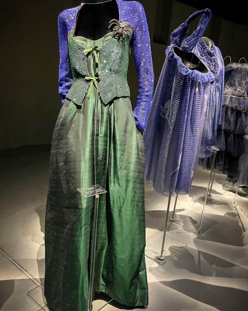 Purple and green gown at Armani/Silos, Milan