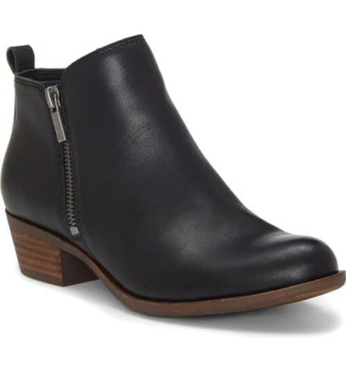 Lucky Brand Basel zip bootie, available in Wide widths.