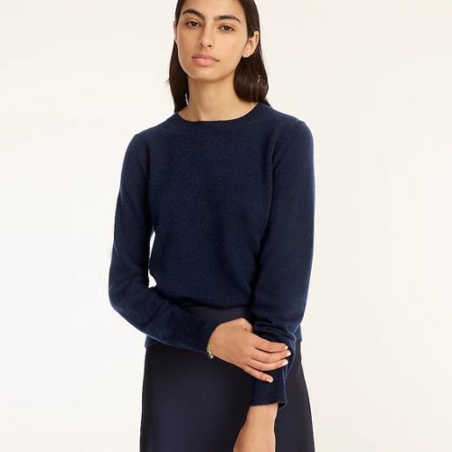 Winter wardrobe basics: J.Crew classic fit cashmere sweater navy