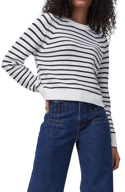 French Connection striped cotton sweater.