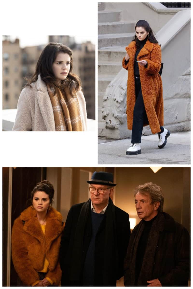 Selena Gomez coat wardrobe from Only Murders In the Building.