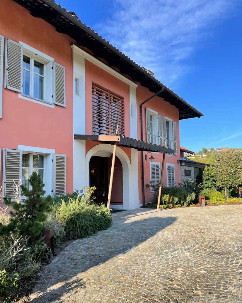 Front entrance to Villa d'Amelia in Piedmont Italy.