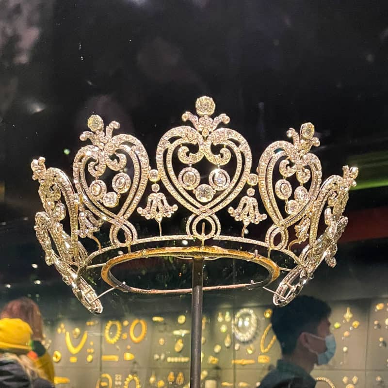 Jeweled crown at the Victoria & Albert Museum, London.