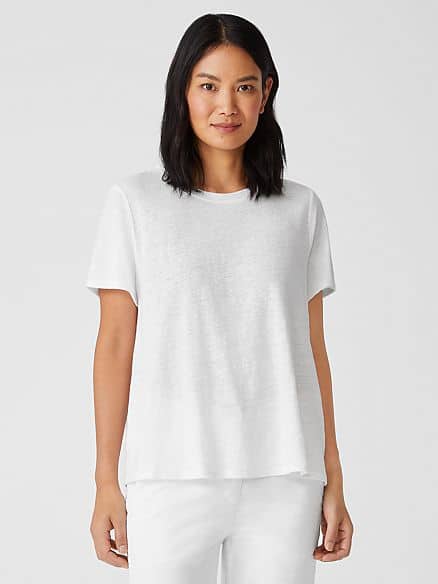 Eileen Fisher organic linen jersey tee.