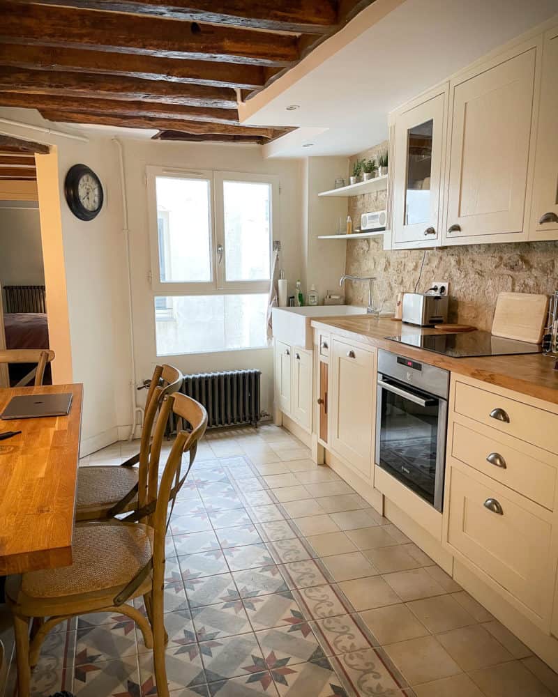 Paris apartment rental kitchen.