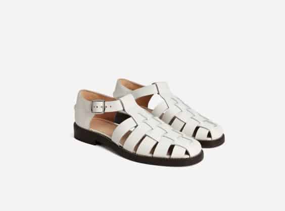 Everlane leather fisherman sandals white