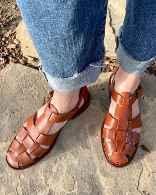 Madewell closed-toe fisherman sandals.