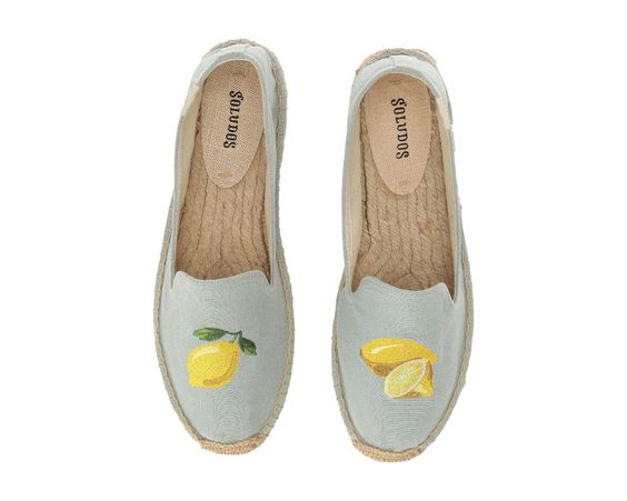 Soludos canvas espadrilles with lemon print.