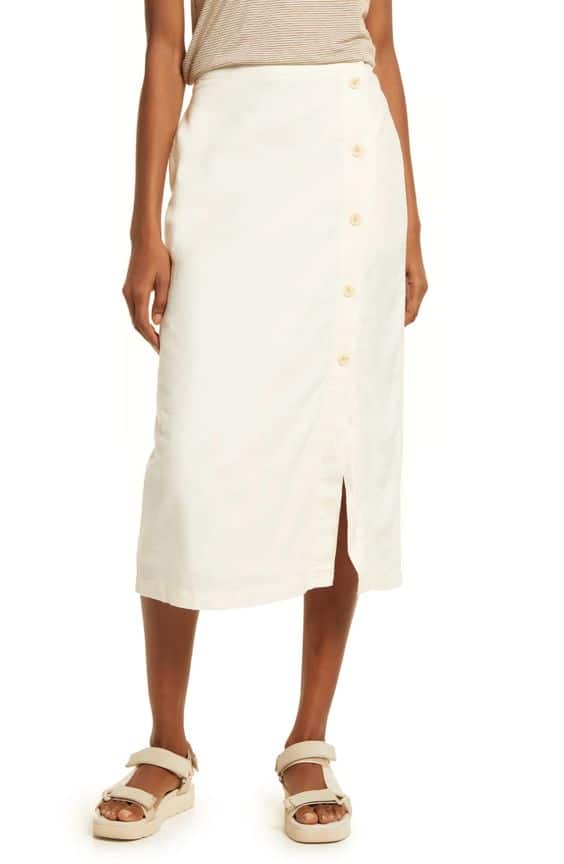 Treasure & Bond linen midi skirt.