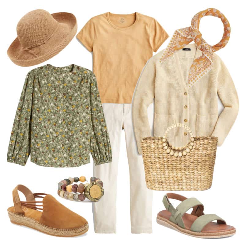 A casual weekend wardrobe capsule in the Autumn palette.