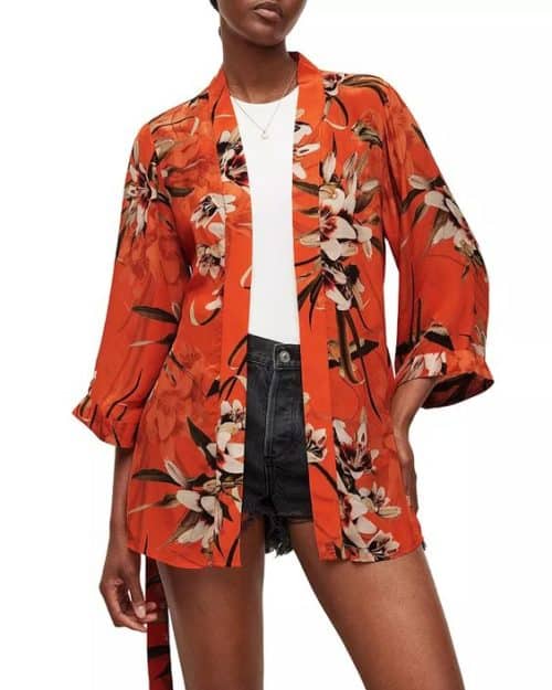 AllSaints kimono jacket rust