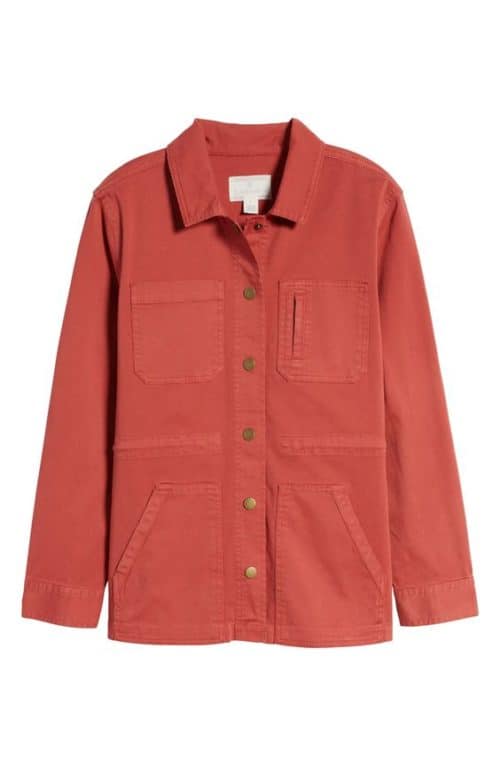 Caslon cotton utility jacket rust
