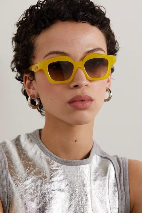 Loewe square sunglasses in yellow.