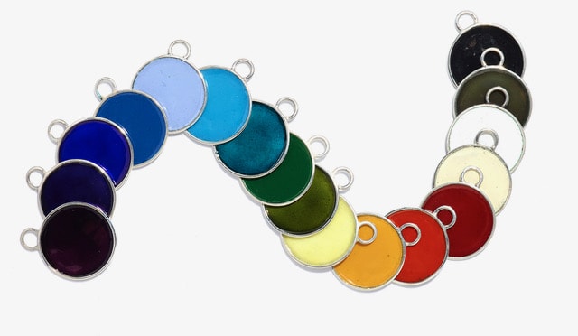 Enamel colors from Tarra Rosenbaum jewelry.