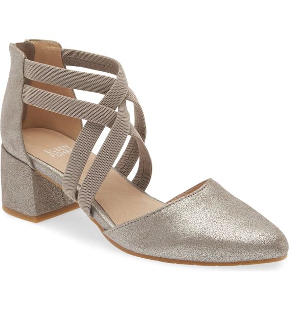 Eileen Fisher Juku pump metallic.