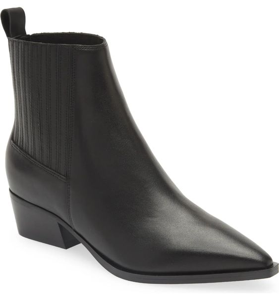 Marc Fisher Yarita chelsea booties black leather.