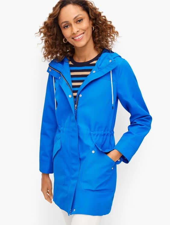 Talbot's water resistant anorak in bright blue.