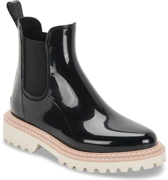 Dolce Vita waterproof chelsea boots black patent.