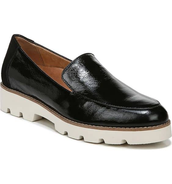 Vionic Kensley patent lug-sole loafer