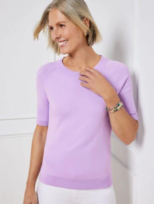 Talbot's elbow sleeve top in Lilac.
