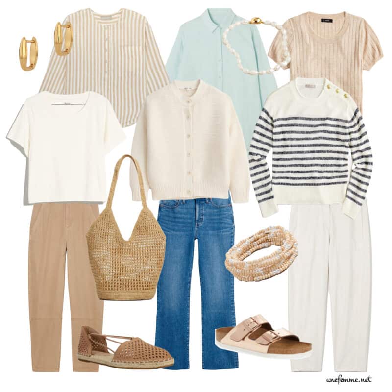 "Coastal chic:" a relaxed coastal grandmother capsule wardrobe.