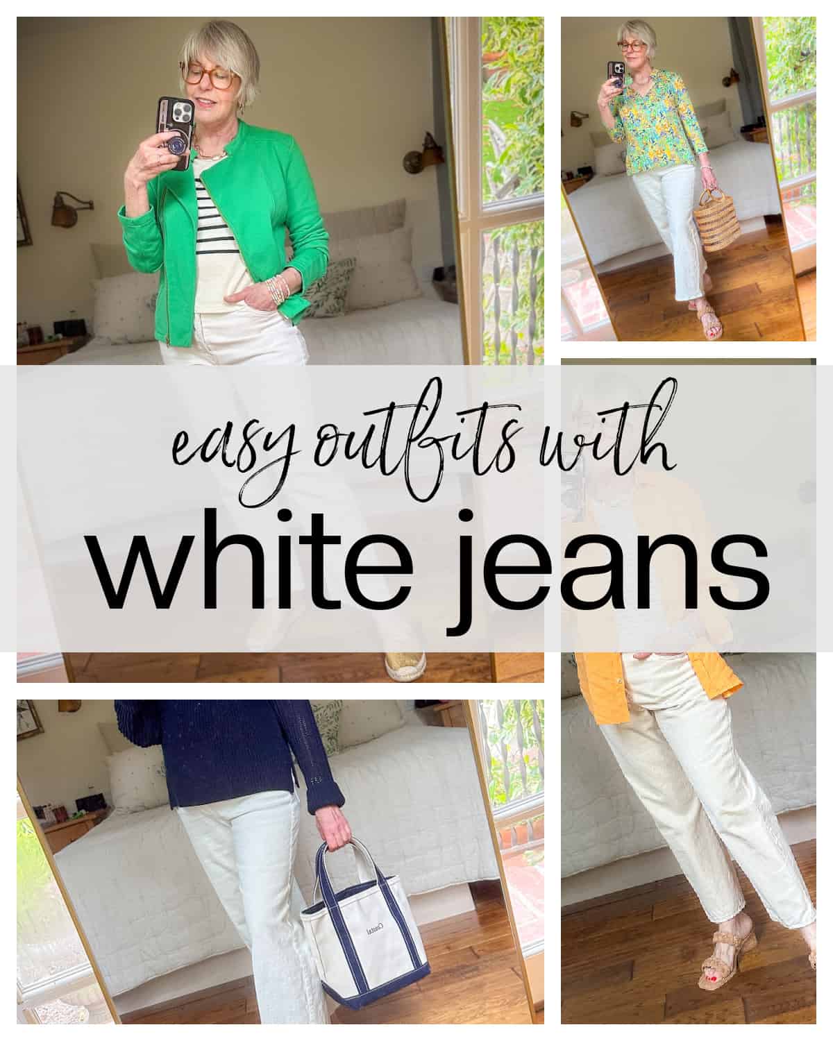 4 easy outfit ideas with white (and off-white) jeans