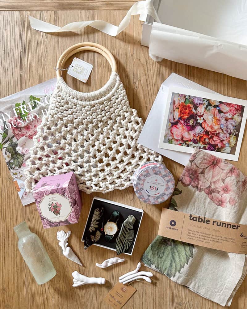 My French Country Home Box May 2023 box contents. The theme is Vive le Printemps