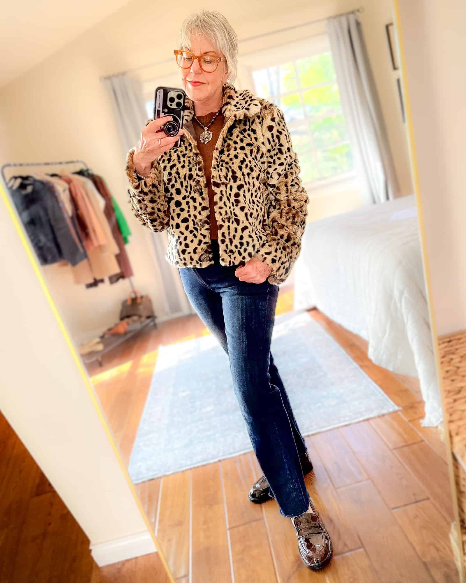 Chic Leopard Print Loose Jacket