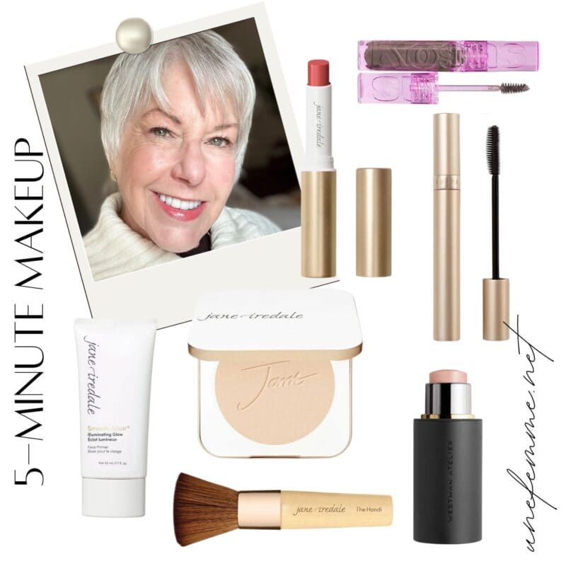 The products I used for this "no makeup look" for mature skin.