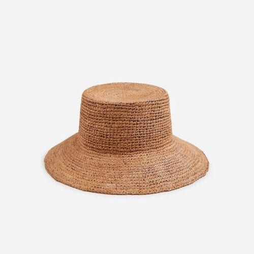 J.Crew wide brim raffia bucket hat