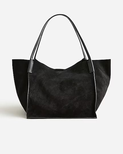 J.Crew Berkeley suede tote black.