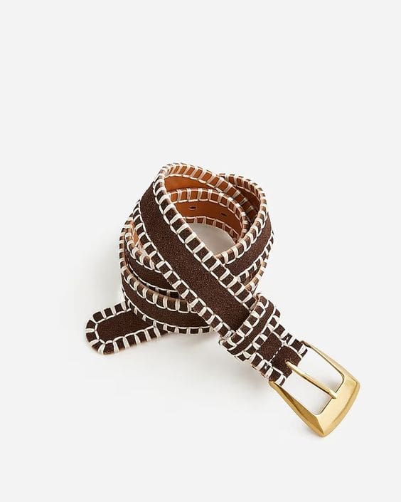 J.Crew blanket stitch suede belt.