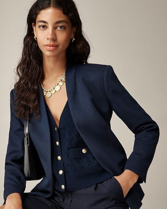J.Crew going out blazer in navy twill
