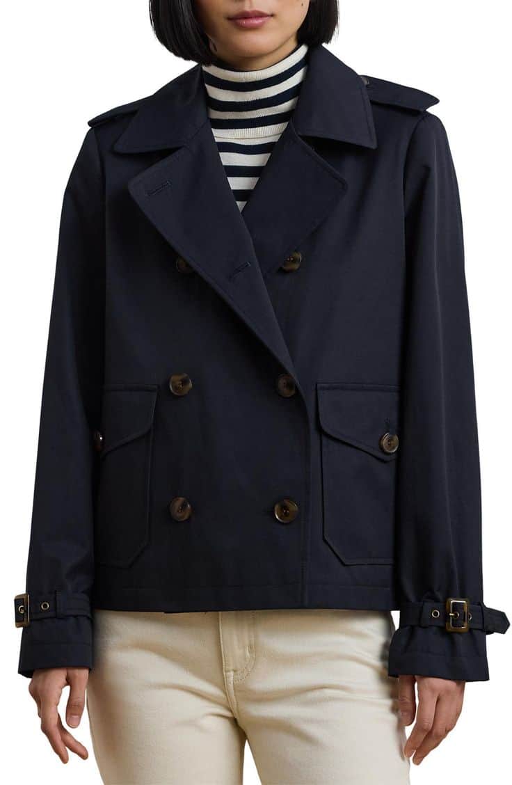 Ralph Lauren cropped trench navy.
