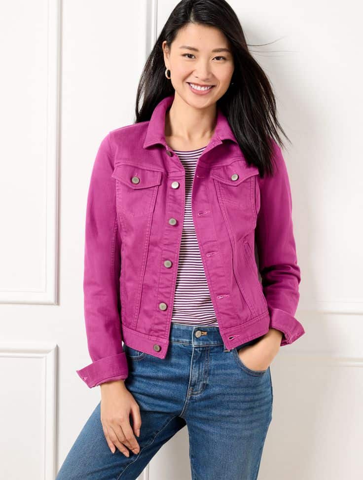 Talbot's jean jacket in "Aster" (orchid).